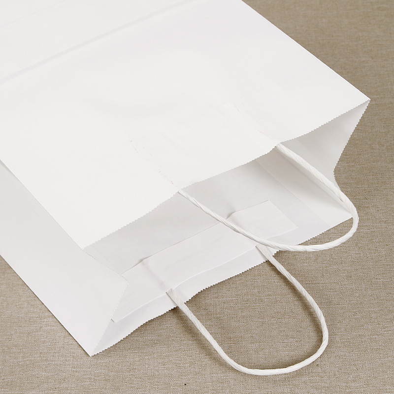 厂家供应纸质手提袋纸袋现货白色牛皮纸袋外卖打包手提纸袋批发