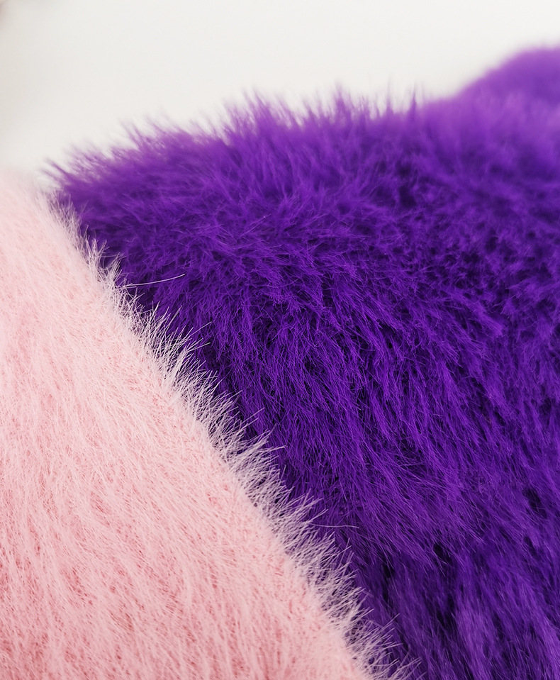 3公分2公分毛线仿貂绒羽毛纱秋冬针织色纱现货直销