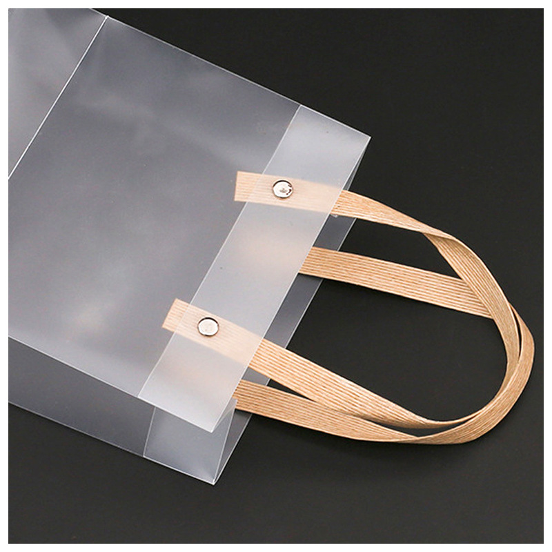 pvc透明手提袋礼品袋定制pp塑料拎袋磨砂防水服装伴手礼包装袋子