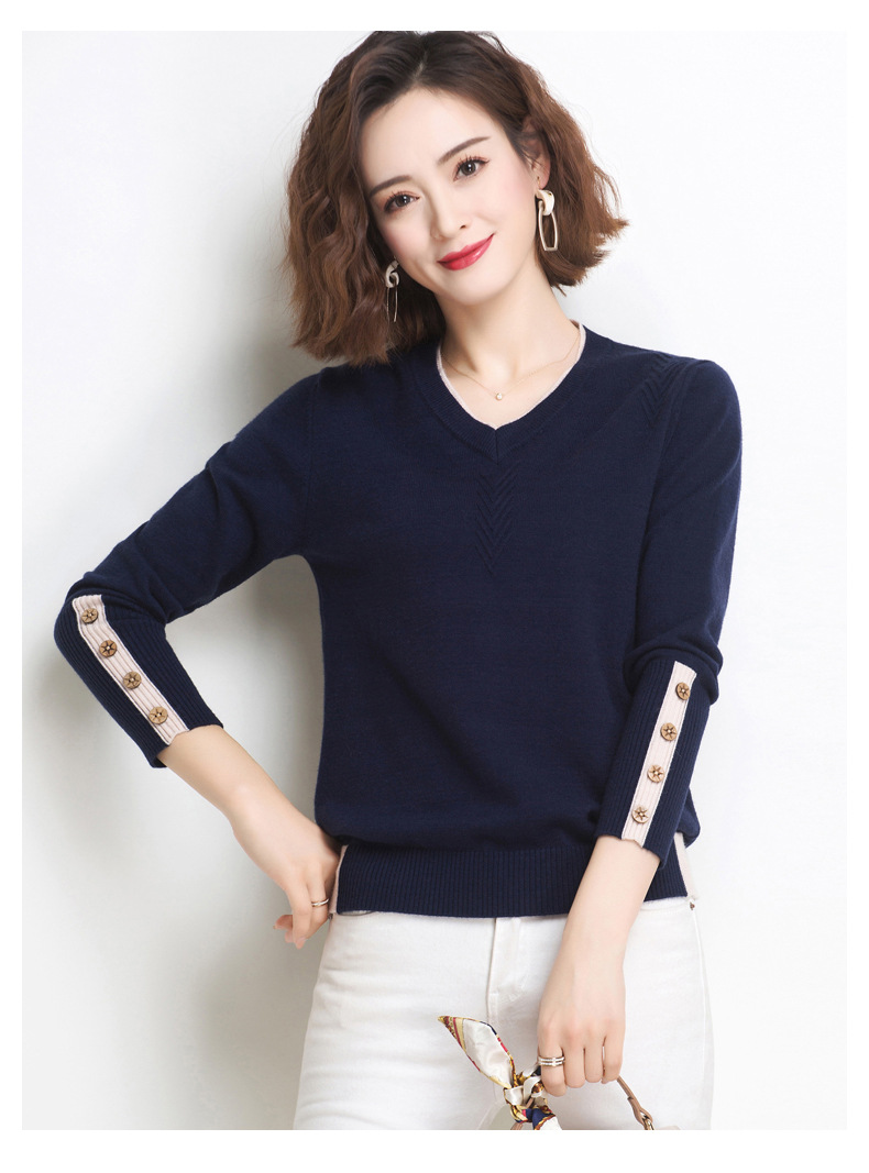 v领毛衣女士2020年新款春秋季百搭洋气针织打底衫宽松外穿秋冬装