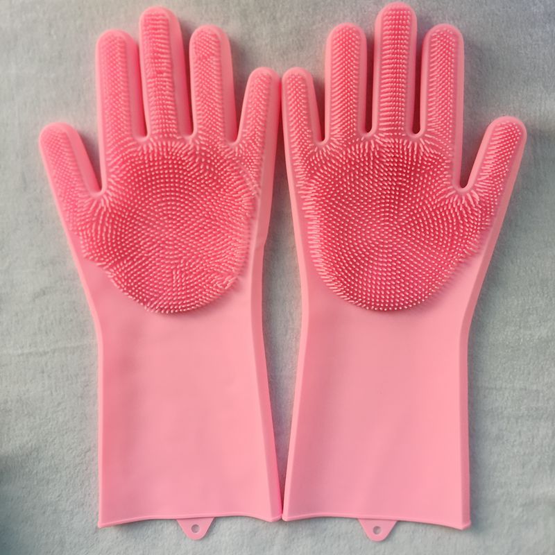 Manufacturer Hot Selling Silicone Dishwashing Gloves Extra Thick and Durable Magic Gloves Kitchen Household Waterproof Cleaning Gloves