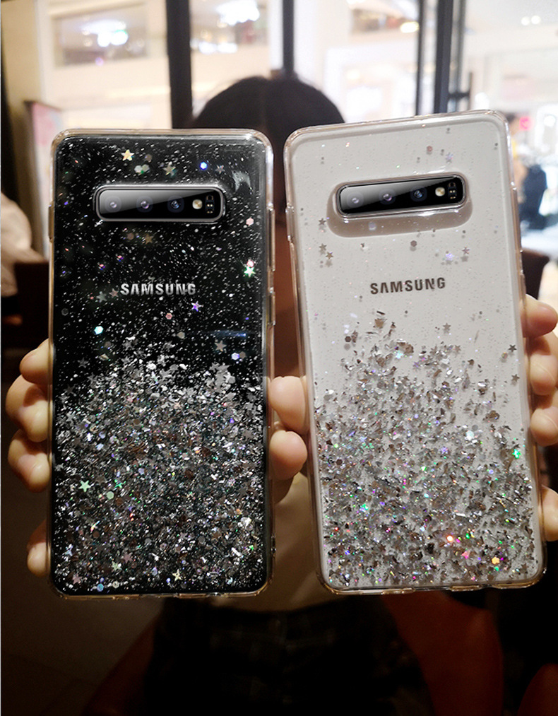 适用三星s20星空手机壳s11plus硅胶note10闪粉薄款s9 抗摔软全包