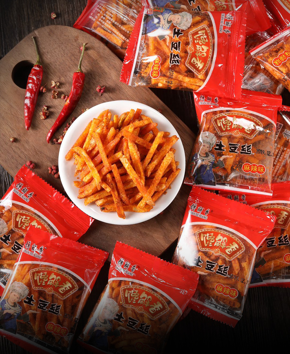 350g【馋解香】开阳麻辣土豆丝【买3送1】贵州特产【整箱】