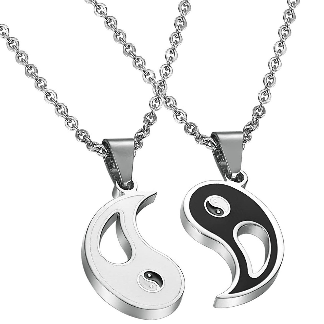 一对太极阴阳吊坠阴阳鱼情侣链bestfriends情人节礼物项链