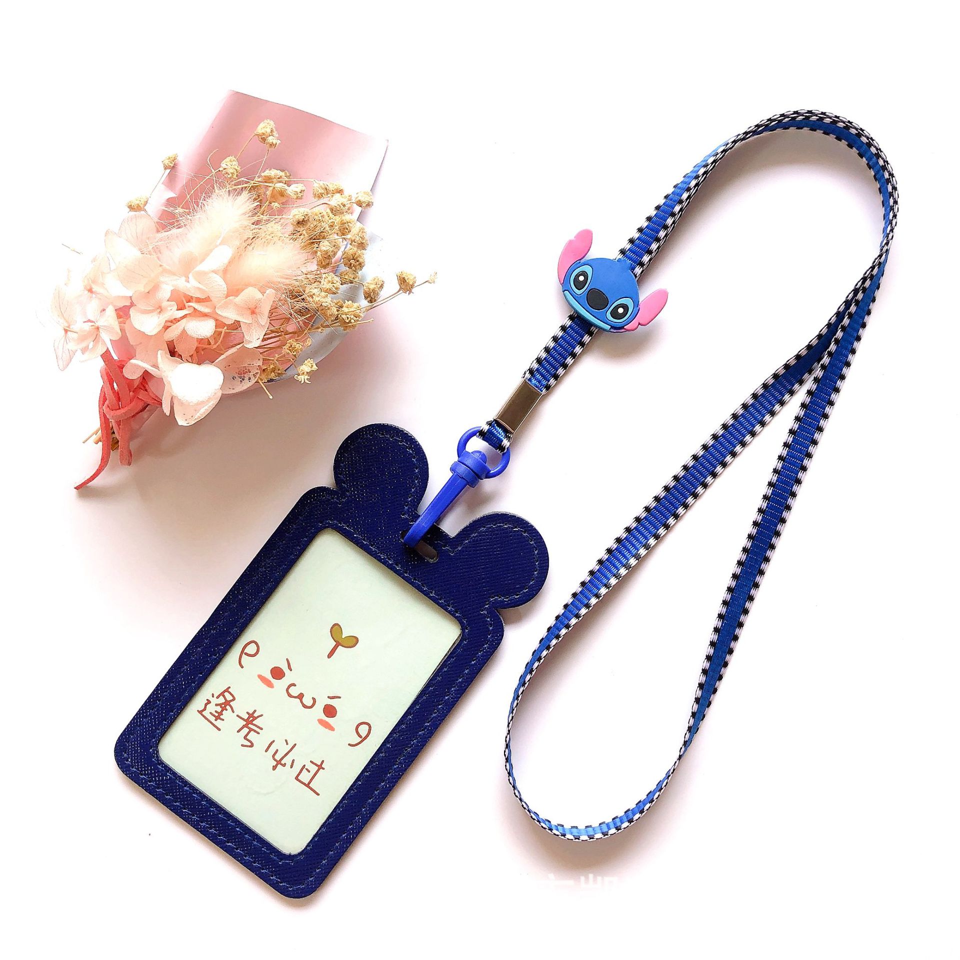 公交卡证件卡套展览证件员工挂牌厂家现货可爱pu工作牌胸卡批发