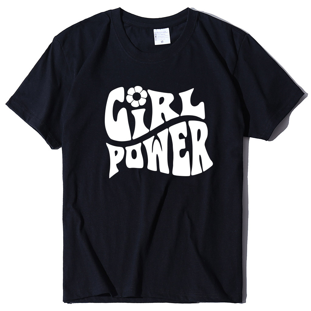 新款韩版girl英文印花t恤 休闲女t恤 时尚女上衣 宽松女上衣