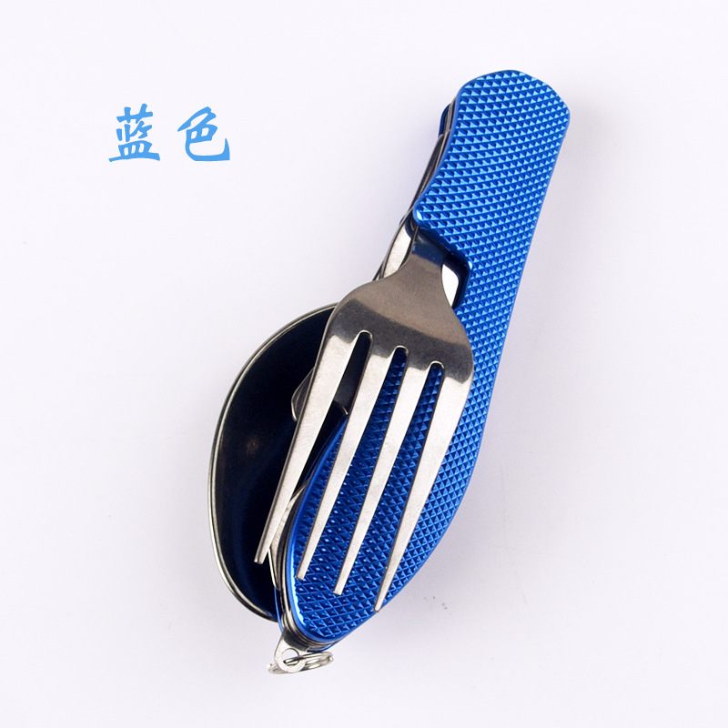 Detachable Three-Open Knife, Fork and Spoon Camping Multi-Function Folding Knife Knife and Fork Combination Tableware 