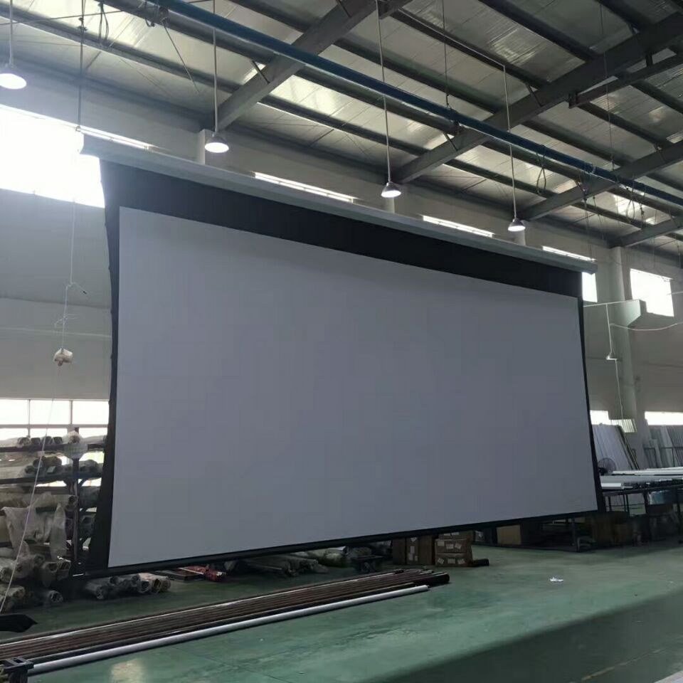 厂家直销150寸-200寸电动投影幕 可定制非标尺寸 定制喷绘背景