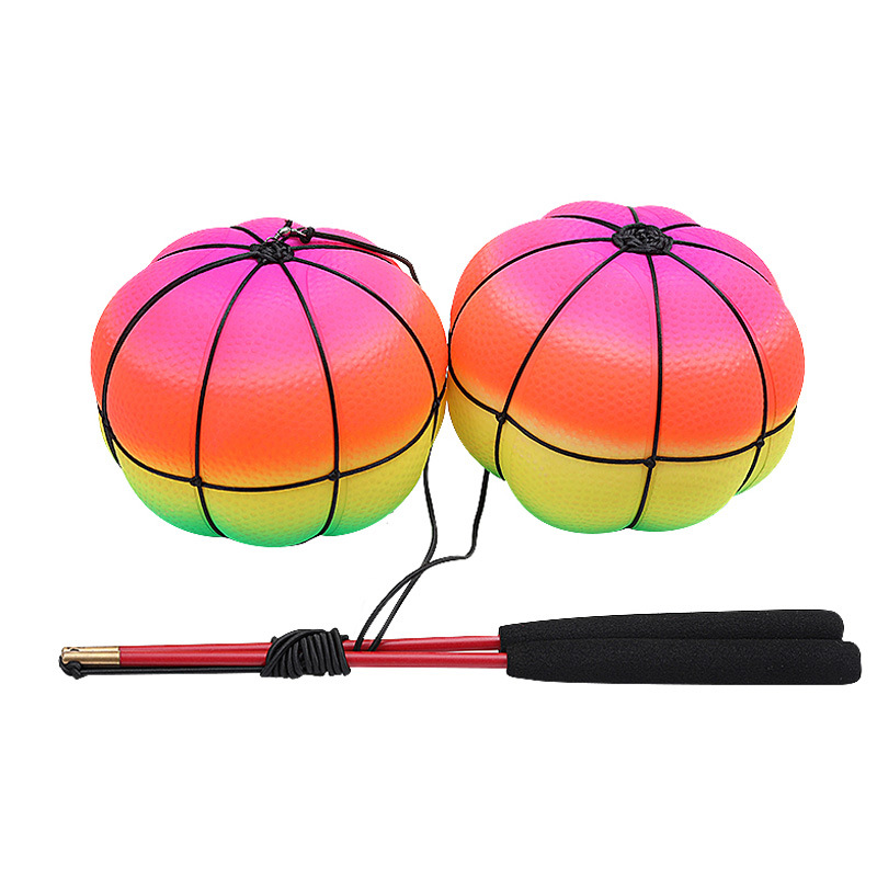 厂家直销弹力球健身球中老年人手球广场舞儿童南瓜甩甩球弹弹锻炼