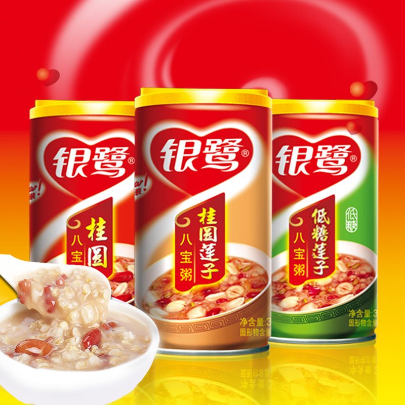 银鹭八宝粥整箱装方便早餐速食粥即食营养桂圆八宝粥360g*12罐6罐