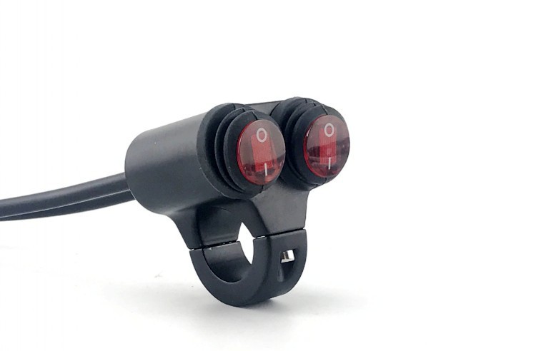 电动车铝合金开关手把车把防水开关摩托led大灯射灯断电双闪开关