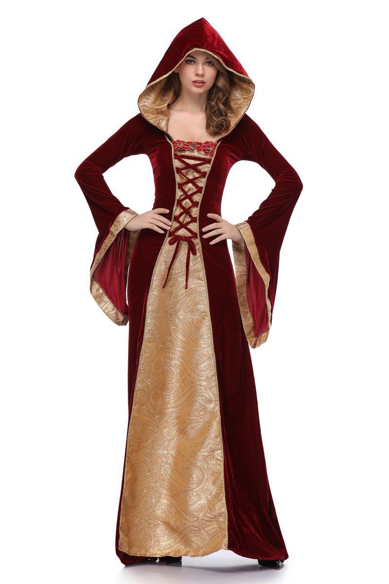 万圣节欧洲复古宫廷装女巫婆长裙cosplay公主裙女巫吸血鬼服装
