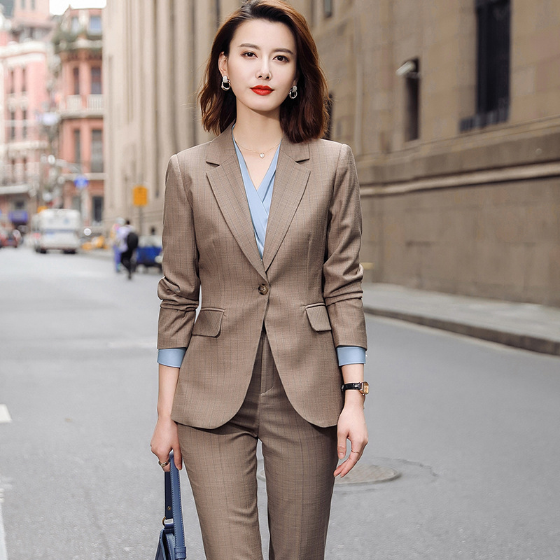 职业装气质女神范教师服装专卖店员工工作服西服套装女冬时尚套装