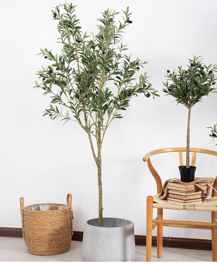 七茉 仿真绿植橄榄树大型植物树盆栽盆景油橄榄落地橱窗装饰摆件