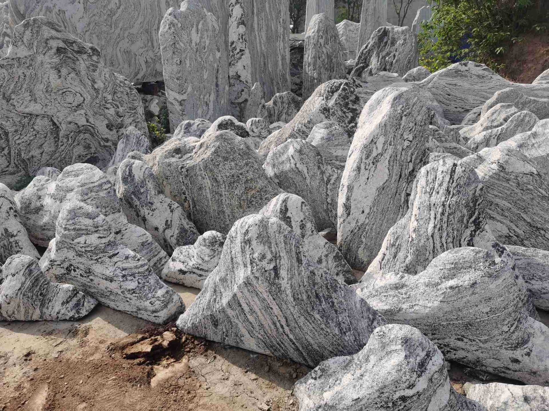 泰山石切片 雪浪石花纹风景大型刻字景观片石 来图定制大小尺寸