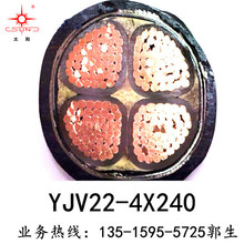 南平太阳牌优质铠装电缆YJV22-4*240 厂价供应 现货批发销售