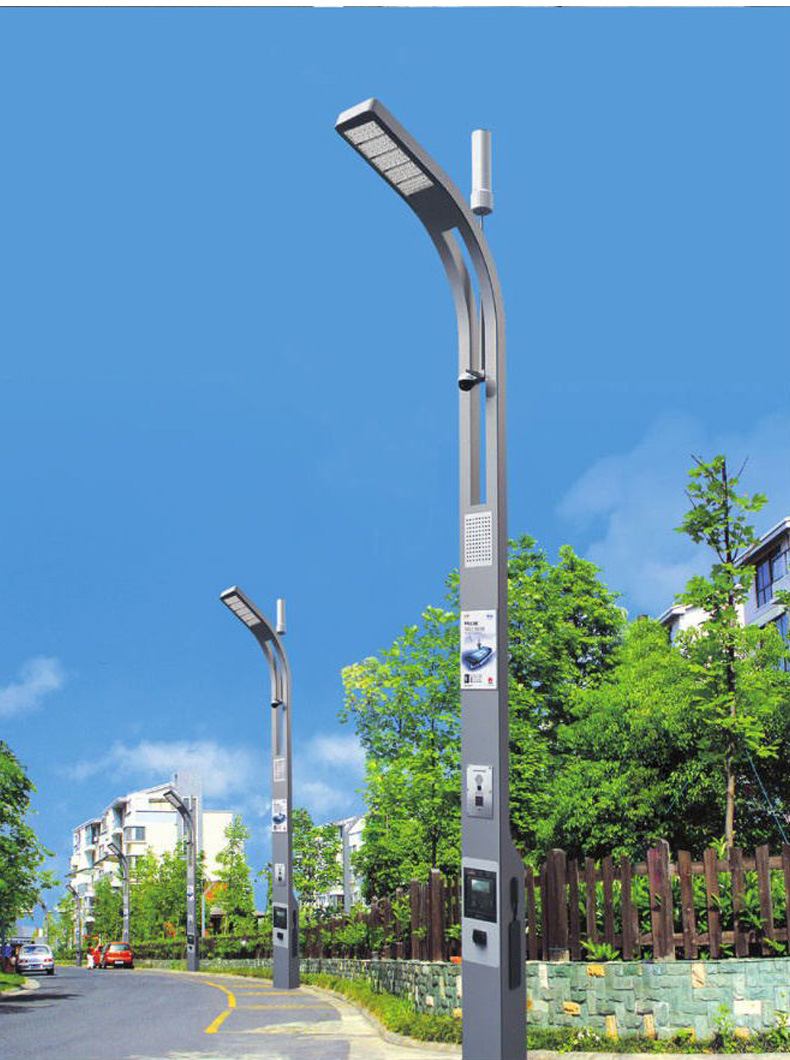 厂家直供落地式城市灯杆户外led太阳能灯杆 视频监控防水路灯灯杆