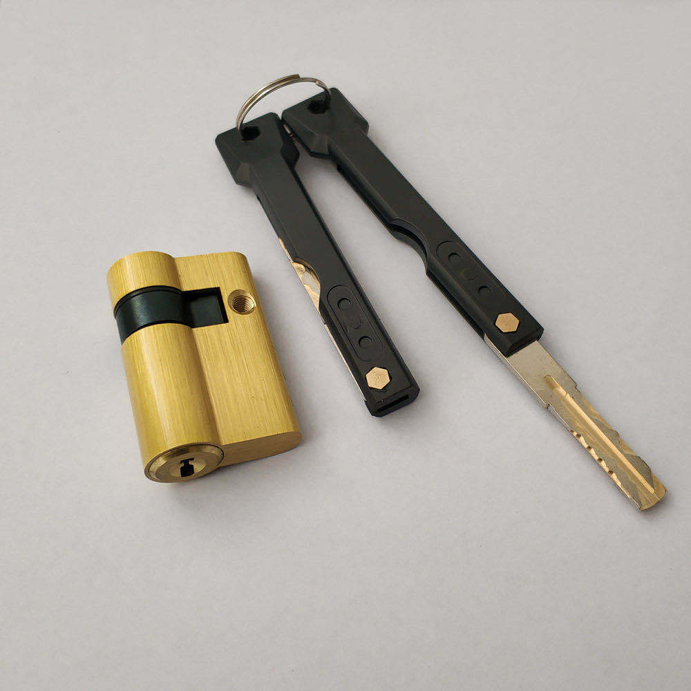 指纹锁专用c级指纹锁锁芯全铜锁芯新型叶片槽 折叠匙适应各种门厚