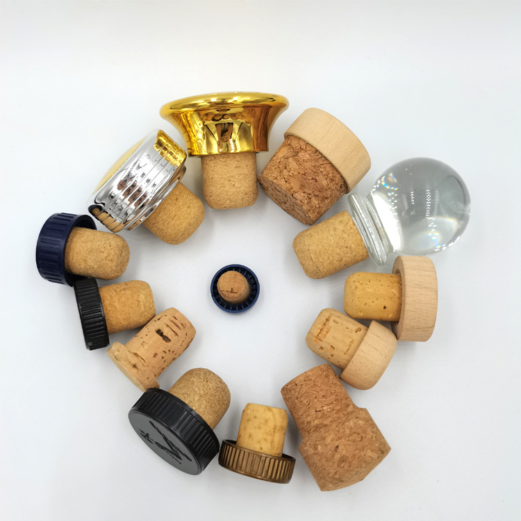 5天然原木塞 t型带盖洋酒瓶塞 陶瓷瓶软木塞
