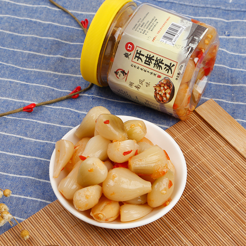 酸甜荞头200g亮一手下饭菜餐饮即食爽口水晶藠头酱菜荞头批发包邮