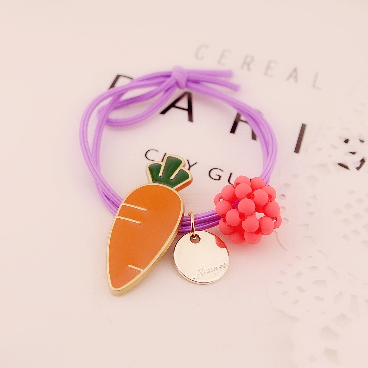 韩版东大门发圈 水果头绳女生简约发圈森女气质可爱 彩色草莓发绳