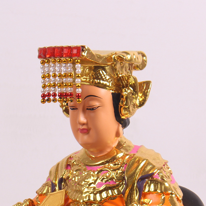 妈祖神像12英寸金身树脂镀金家用供奉海神娘娘佛像