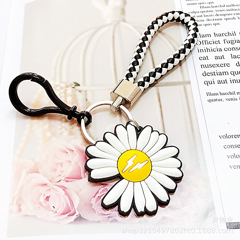 创意网红权志龙同款小雏菊钥匙扣包包挂件地推礼品卡通硅胶钥匙链