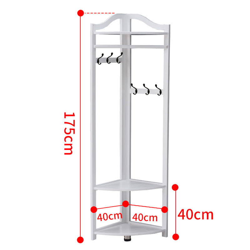 Corner Coat Rack Solid Wood Hanger Floor Living Room Clothes Hanger Bedroom Corner Household Simple European-Style Storage Rack