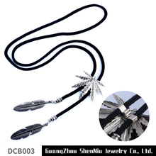 DCB003韩国偶像金属吊坠羽毛枫叶款 霸气风格波洛领带