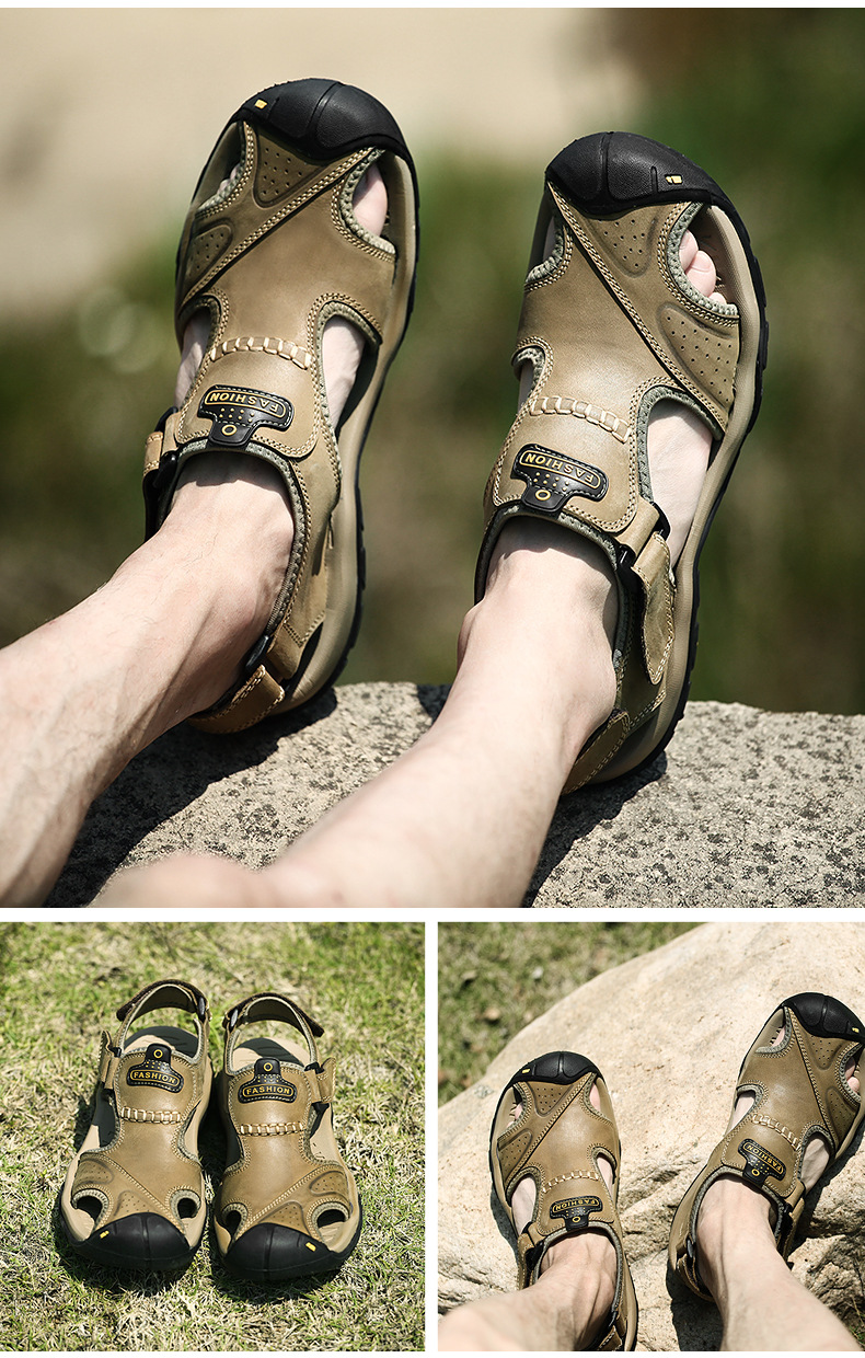 骆驼洲情侣包头凉鞋大码登山户外凉鞋 夏季包头户外徒步登山凉鞋