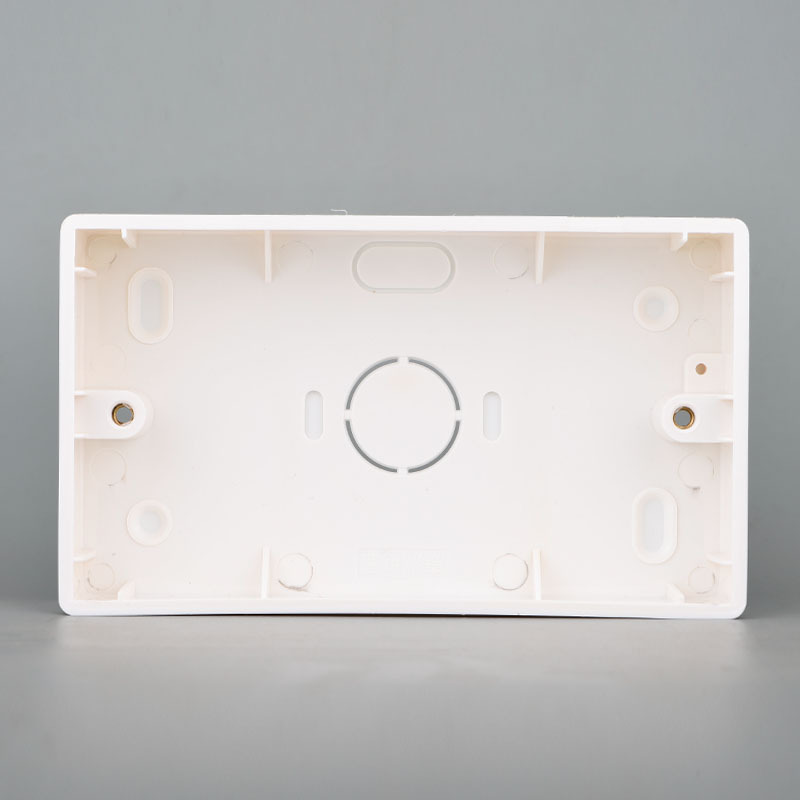 二位双联墙壁开关插座接线盒146型明装底盒 146pvc大盒下线盒