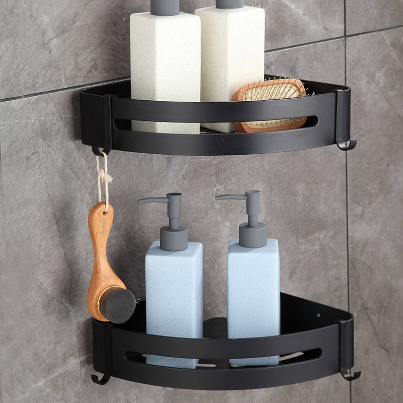 卫生间置物架壁挂免打孔三角架厕所浴室墙上多层收纳架卫浴挂件