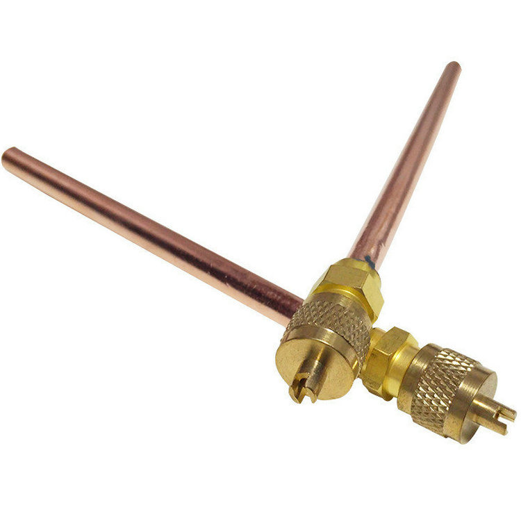 顶针加液阀100mm长空调单向阀加液阀冷媒充注阀充罐阀 黄铜针阀