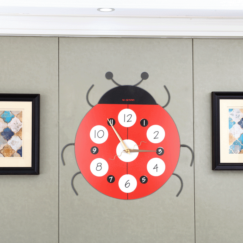 bfxk卡通挂钟 儿童房可爱个性创意时尚静音时钟卧室铁艺钟表批发
