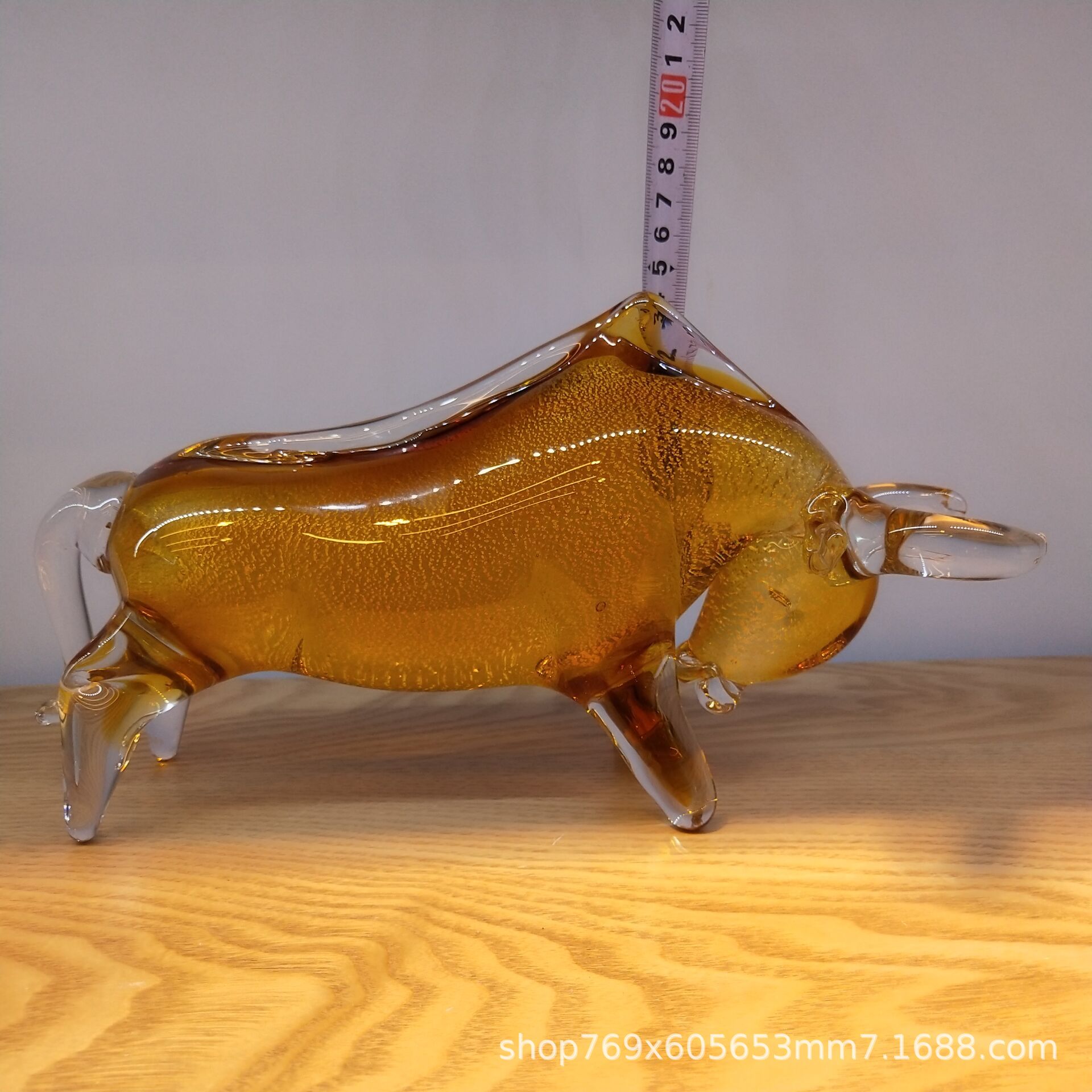 创意轻奢玻璃牛摆件 琉璃牛摆件 简约软装摆件古法手工琉璃摆设