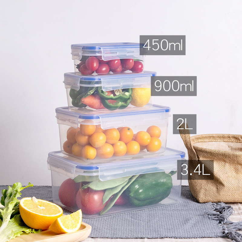 Milk Tea Fruit Powder Can Plastic Lunch Box Food Pp Three-Piece Food Storage Case Set 4-Piece Sealed Lunch Box Storage Box Lunch Box