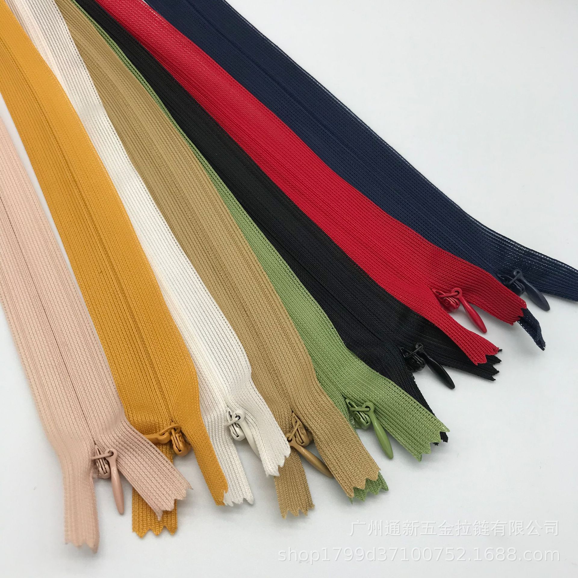 3#4号隐形拉链 水滴头网边布边连衣裙尼龙隐形拉链可做环保过检针