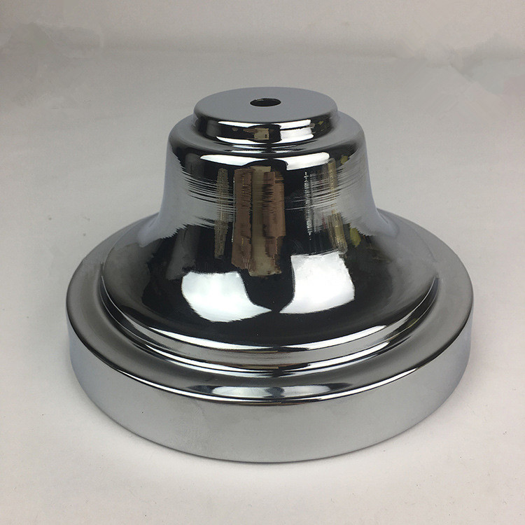 旋压铁艺电镀铬色蛋糕盘玻璃盘烛台台灯光身底座