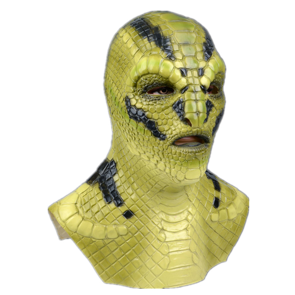 2020新款动物蝰蛇头面具头套乳胶蛇怪蛇精蟒蛇面罩万圣节恐怖道具