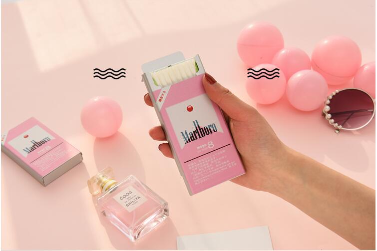 粉色可爱万宝路细烟烟盒女ins收纳装烟男便携20支装细支创意潮牌