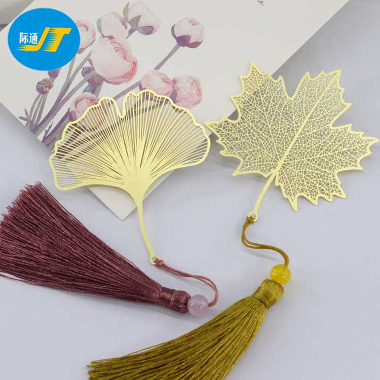 创意个性叶子金属书签定做 古典精致礼品赠品书签 金属枫叶书签