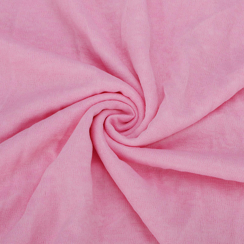 批发生产58/24f多规格粉色平板布 纬编涤纶针织平板布料