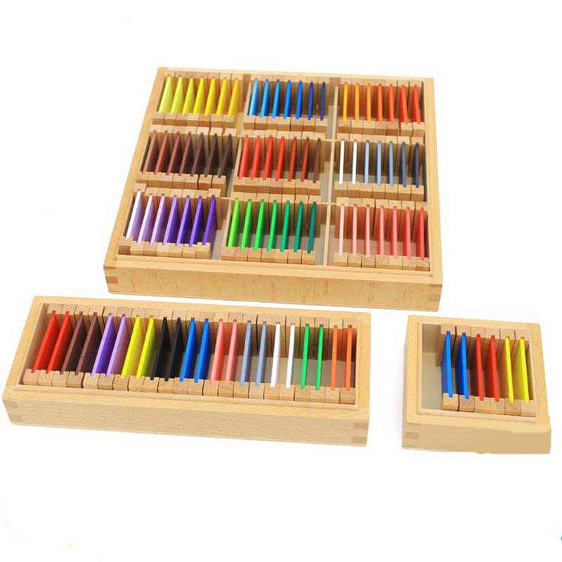 蒙台蒙特梭利蒙氏早教感官教具色板婴幼儿童益智颜色木制积木玩具