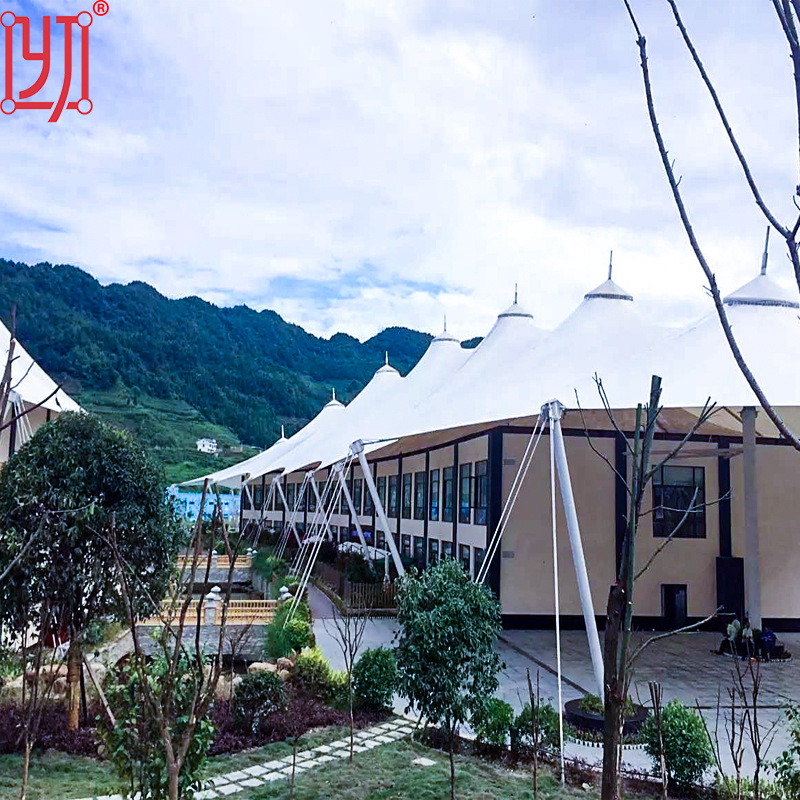 景区户外张拉膜结构帐篷酒店 民宿住人帐篷酒店 两室一厅酒店篷房