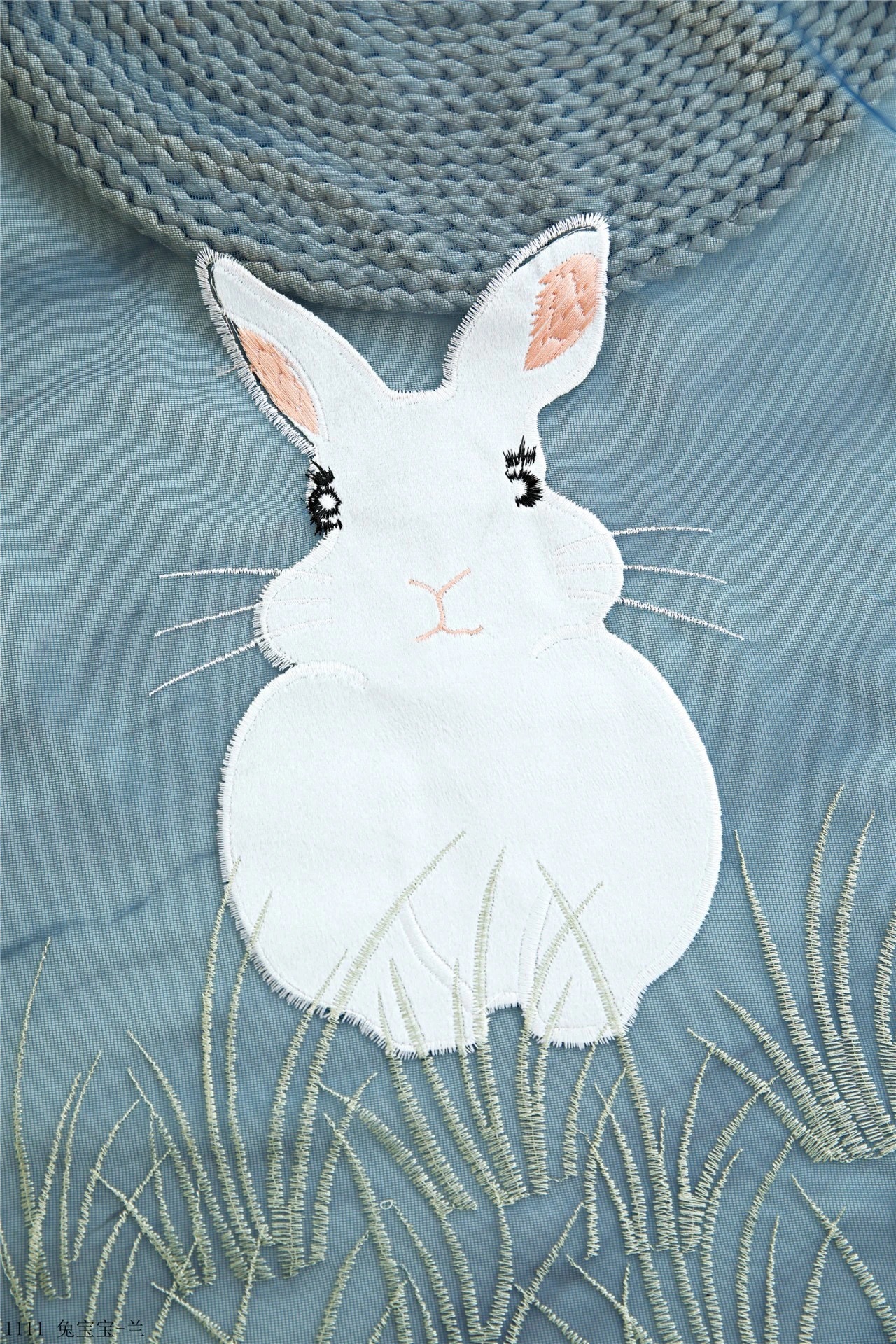 2020新款简约高档客厅卧室贴绒绣花纱欧式新中式小兔刺