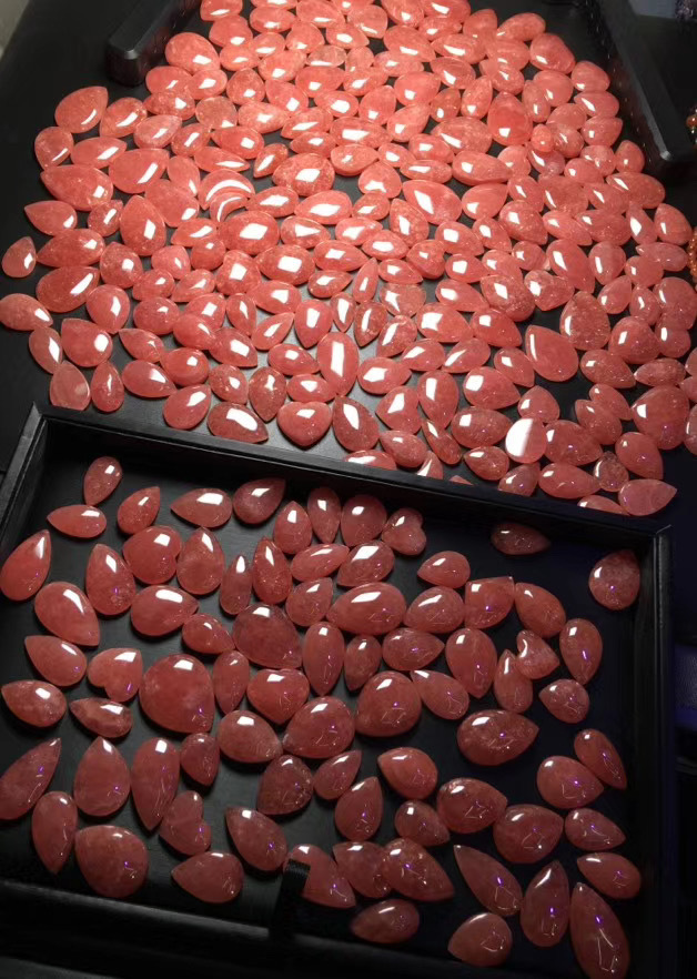 天然宝石 天然红纹石 红纹石吊坠 菱锰矿rhodochrosite