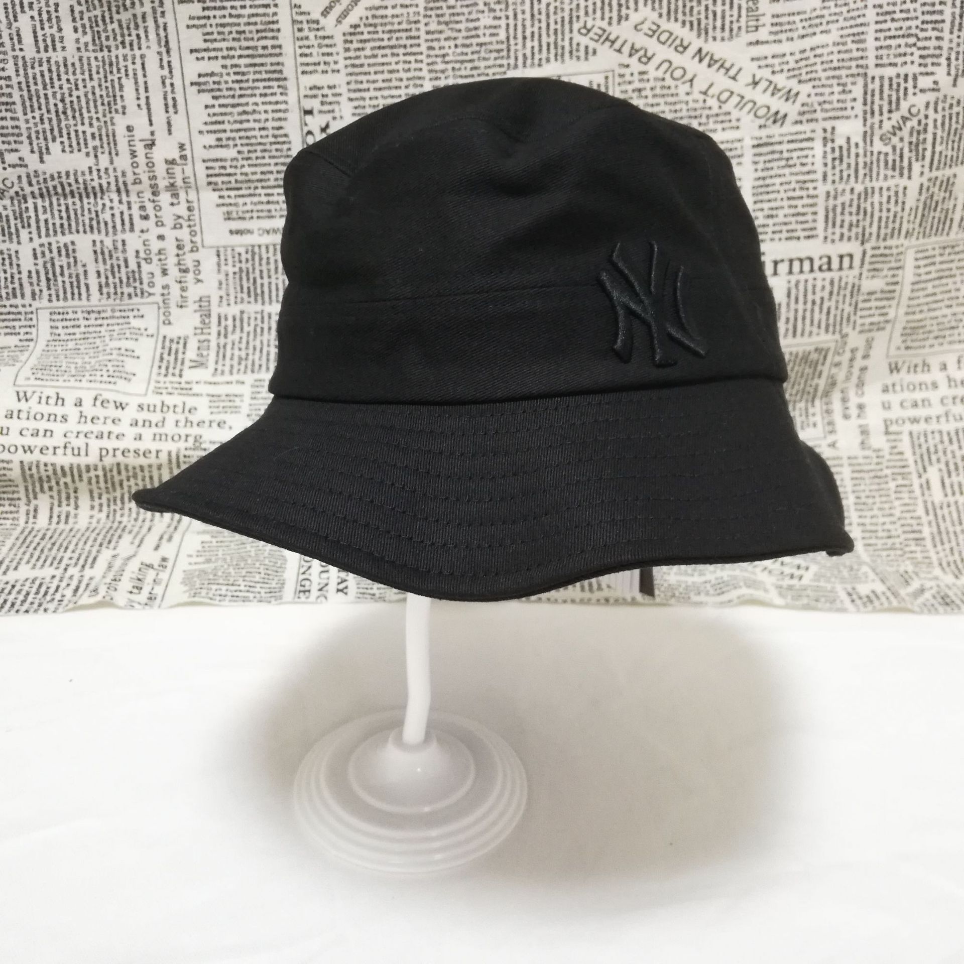 mlb渔夫帽小标刺绣盆帽棒球帽户外帽广告定制夏天遮阳帽ny帽子女