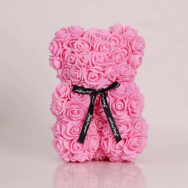 25cm Eternal Rose Bear Creative Foam Rose Gift Box Gift Birthday Gift Huggy Bear Doll