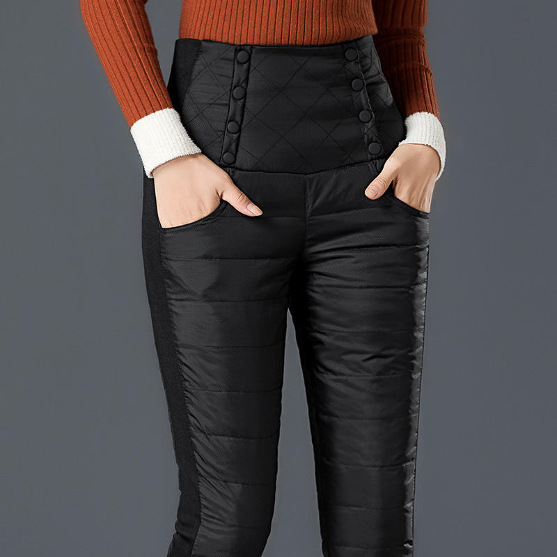 冬季高腰羽绒裤女外穿修身显瘦加厚保暖白鸭绒大码小脚靴羽绒棉裤