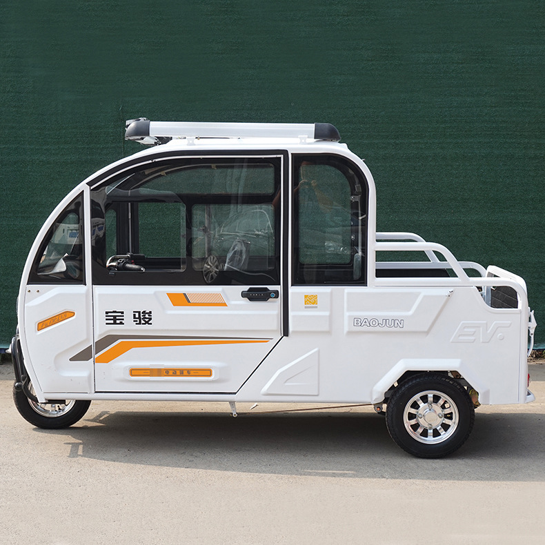 两开门无盖款电动三轮车家用老人电瓶车接送孩子客货两用拉货皮卡